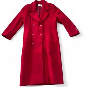 Gucci Red Collared Button Up Coat Made in Italy Size 40 Quiet Luxury